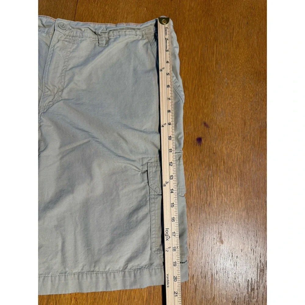 Eddie Bauer Cargo Shorts Mens 38(40) Beige Outdoor Hiking Cotton Pockets Ripstop
